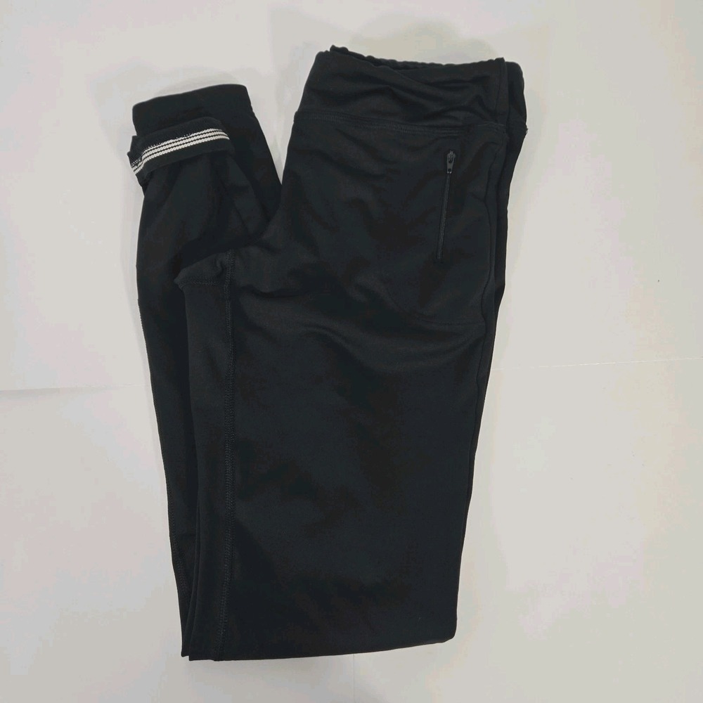 Athleta Tight Leggings Black Single Zipper Pocket Size Medium‎